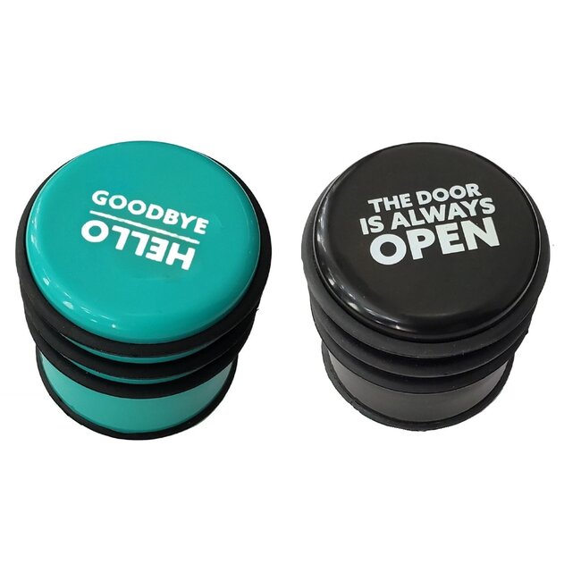 Benson Deurstopper met tekst - groen/zwart - diameter 7,5 cm - 810 gram