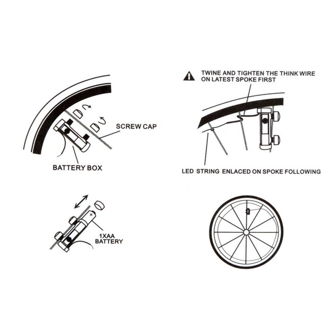 Benson Fietswiel verlichting - 22 LED lampjes - Waterdicht - Inclusief batterijen