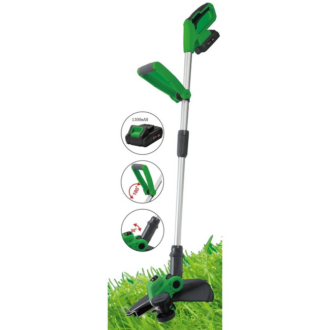 Hofftech Accu grastrimmer - automatische lijnvoeding - 20V - 1300 mAh - 300 mm maaibreedte