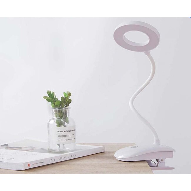 Benson Oplaadbare LED-lamp met klem - 3 dimstanden - 3 watt - flexibele hals