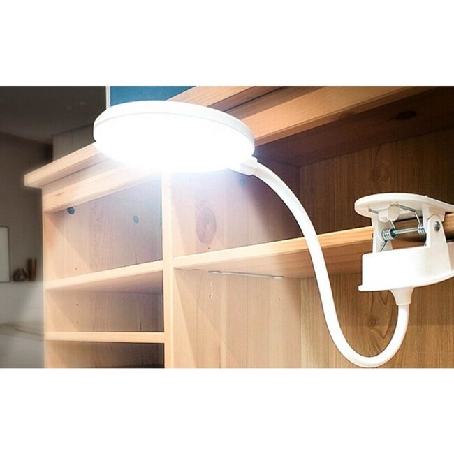 Benson Oplaadbare LED-lamp met klem - 3 dimstanden - 3 watt - flexibele hals