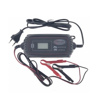 Hofftech Slimme druppellader - 6V & 12V - 2.0A & 4.0A - 8-staps - IP65 - LCD indicatie