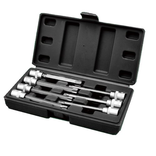 Hofftech Doppenset Verlengd - Torx 3/8" - 10 mm - T25 t/m T60 - 7 delig Hofftech Doppenset Verlengd - Torx 3/8" - 10 mm - T25 t/m T60 - 7 delig