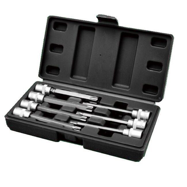 Hofftech Verlengde Torx doppenset - 7-delig - 100 mm - Chroom-vanadiumstaal - Inclusief opbergdoosje