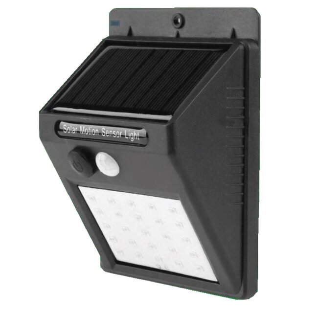 Hofftech Solar LED wandlamp - met PIR sensor - IP65 - weerbestendig - oplaadbaar