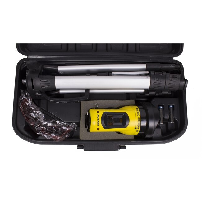 Benson Zelfnivellerende bouwlaser met kruislijn en statief - 10 meter bereik - 360 graden draaibaar - Inclusief opbergkoffer
