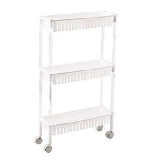 Benson Opbergrek op wielen - 3 niveaus - compact - 47 x 16.5 x 80 cm - wit