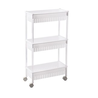 Benson Opbergrek op wielen - 3 niveaus - compact - 45 x 21 x 80 cm - wit