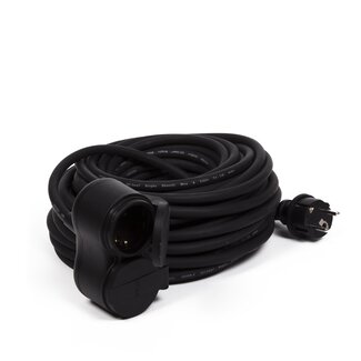 Benson Verlengsnoer - 10 meter - DUO Randaarde - 16A - Zwart