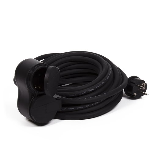 Benson Verlengsnoer 20 meter - met Randaarde Stekker - 16A - 230 V - Zwart Benson Verlengsnoer 20 meter - met Randaarde Stekker - 16A - 230 V - Zwart