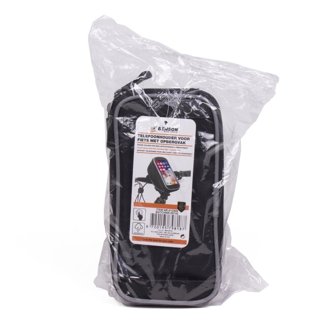 Benson Telefoonhouder voor fiets - opbergvak - waterbestendig - zwart