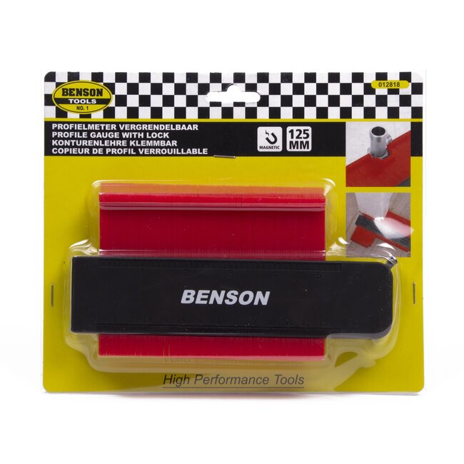 Benson Profielmeter - Vergrendelbaar - Magnetisch - 125 mm - Kunststof