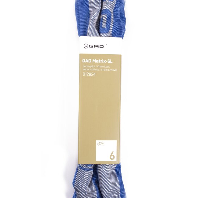 GAD Kettingslot - gehard staal - SuperSafe cilinder - 110 cm - blauw