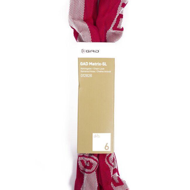 GAD Rood kettingslot - gehard staal - superSafe cilinder - 110 cm - inclusief 2 sleutels