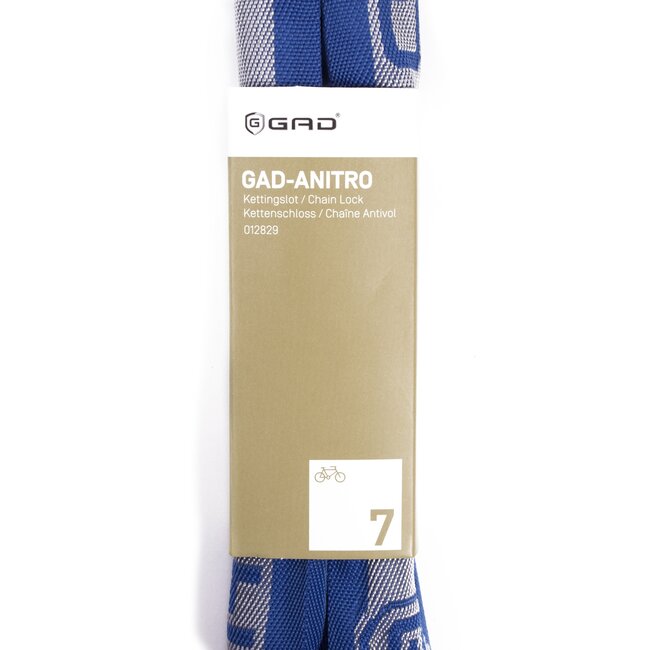 GAD Professioneel kettingslot - gehard staal - SuperSafe cilinder - 110 cm - blauw