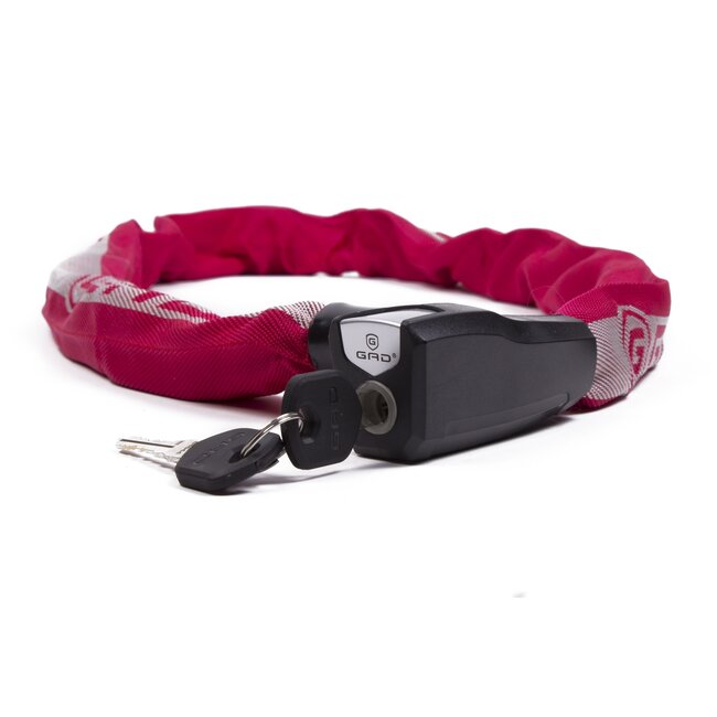 GAD Sterk kettingslot - gehard staal - SuperSafe cilinder - 110 cm - rood