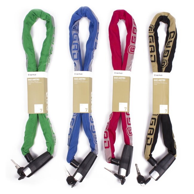 GAD Sterk kettingslot - gehard staal - SuperSafe cilinder - groen - 110 cm