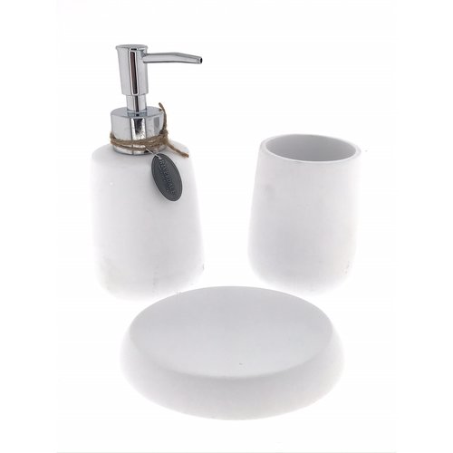 Benson Badkamerset wit - 3 Delig - 26 CM Benson Badkamerset wit - 3 Delig - 26 CM