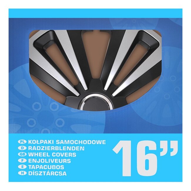 ProPlus Wieldoppen Set - Ø 16 inch - Terra - Mat Zwart / Aluminium - 4 stuks