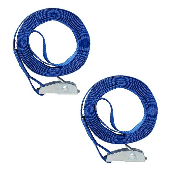 ProPlus Spanband met snelsluiting - 25 mm breed - 2,5 meter lang - set van 2 - blauw