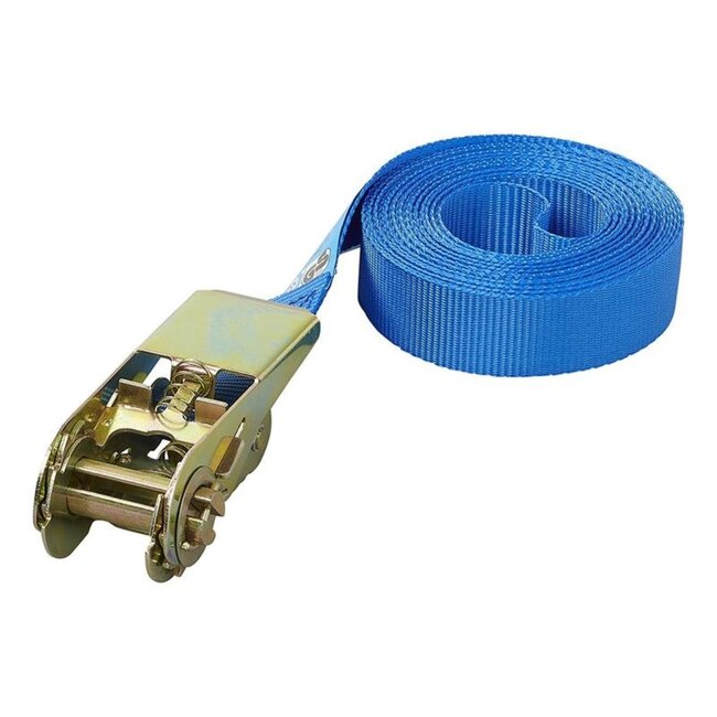 ProPlus Spanband met ratel - Blauw - 25 mm breed - 5 meter lang - Max. belasting 500 kg