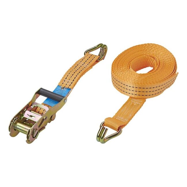 ProPlus Spanband met ratel - 8 meter - 38 mm - oranje - 1500 kg belasting - 3000 kg breekkracht