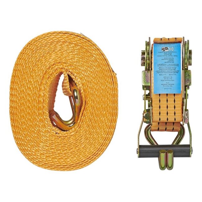 ProPlus Spanband met ratel - 8 meter - 38 mm - oranje - 1500 kg belasting - 3000 kg breekkracht