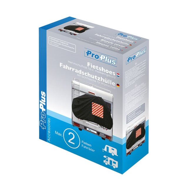 ProPlus Fietshoes voor 2 fietsen - met markeringsbordvak - duurzaam nylon - stevige spanhaken - optimale bescherming