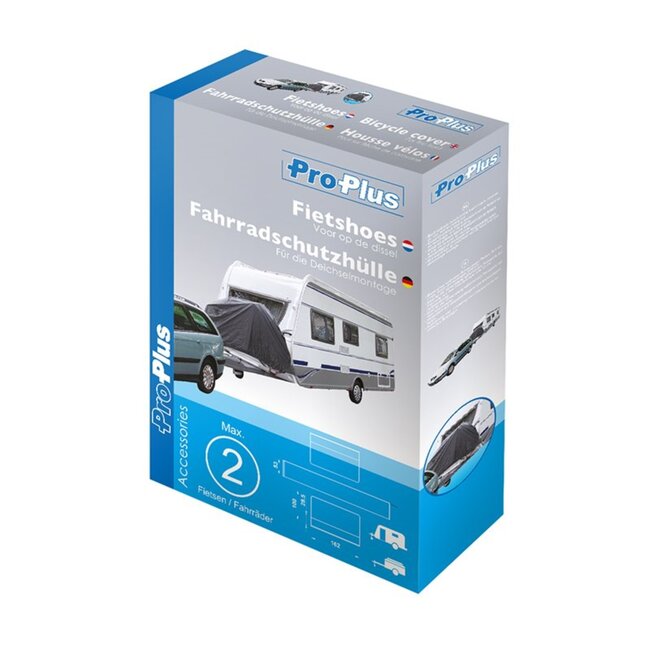 ProPlus Fietshoes voor 2 fietsen - Bescherming tegen alle weersomstandigheden - 126,5 x 162 x 53 cm - Zwart