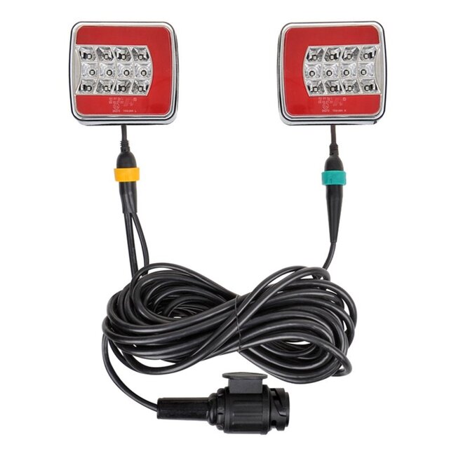 ProPlus Aanhangerverlichtingsset LED - Magneten - 7.5m en 2.5m kabel - 13-polige stekker