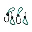ProPlus Haak met elastische lus - 14 cm - 4 stuks - groen - ideaal voor aanhangernet en tent