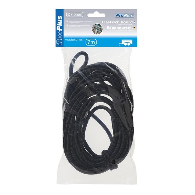 ProPlus Elastisch koord met eindlussen - 7,5 mm x 7 meter - ideaal voor vouwwagens