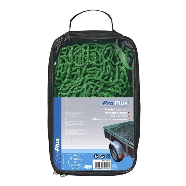 ProPlus Aanhangernet - 1,50 x 2,70 m - Maaswijdte 45 mm - UV-gestabiliseerd - Dekra-gekeurd