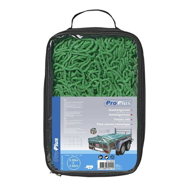 ProPlus Elastisch aanhangernet - 2.00 x 3.00 meter - Maas 45 x 45 mm - UV-gestabiliseerd