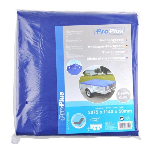 ProPlus Aanhangerzeil - Elastisch koord - Waterbestendig - 2075 x 1140 x 50 mm