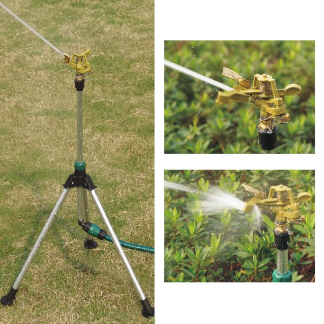 Benson Sectorsproeier op driepoot - 30-360 graden draaibaar - 36 m² - messing en zink