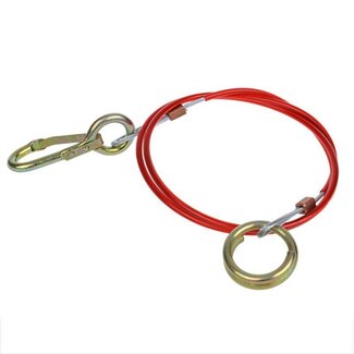 ProPlus Breekkabel met ring - verzinkt - 1 meter - geplastificeerd - voor geremde aanhangwagens ProPlus Breekkabel met ring - verzinkt - 1 meter - geplastificeerd - voor geremde aanhangwagens