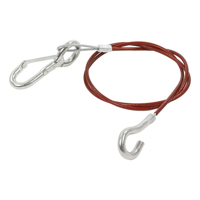 ProPlus Breekkabel met knijphaak - verzinkt - 1 meter - geplastificeerd