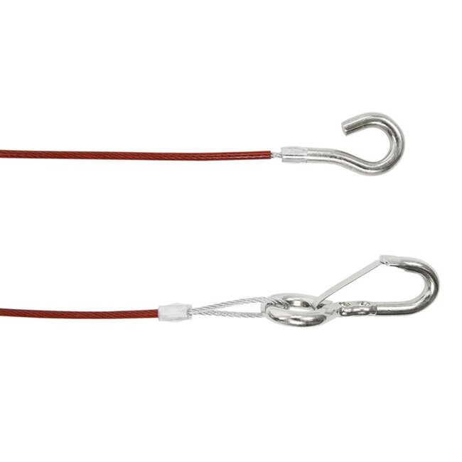 ProPlus Breekkabel met knijphaak - verzinkt - 1 meter - geplastificeerd