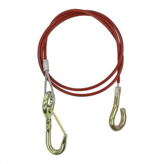 ProPlus Breekkabel met knijphaak - staal - 1 meter - rood - voor geremde aanhangwagens