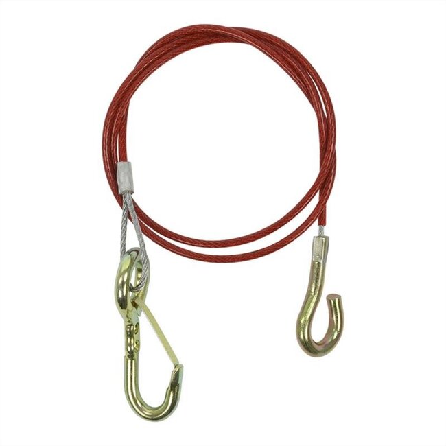 ProPlus Breekkabel met knijphaak - staal - 1 meter - rood - voor geremde aanhangwagens