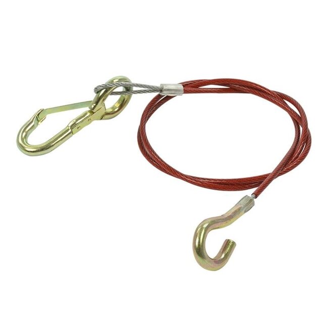 ProPlus Breekkabel met knijphaak - staal - 1 meter - rood - voor geremde aanhangwagens