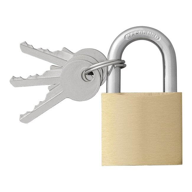 ProPlus Hangslot - Messing - 30 mm - Inclusief 3 sleutels