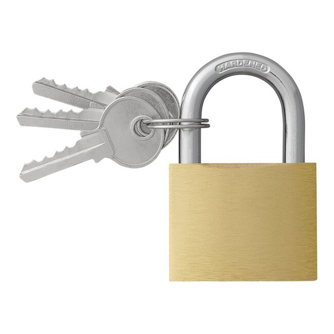 ProPlus Hangslot - Messing - 40 mm - Inclusief 3 sleutels