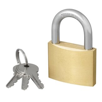 ProPlus Hangslot - Messing - Inclusief 3 sleutels - 50 mm - Goud en zilver