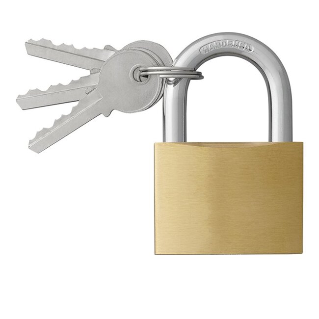 ProPlus Hangslot - Messing - Inclusief 3 sleutels - 50 mm - Goud en zilver