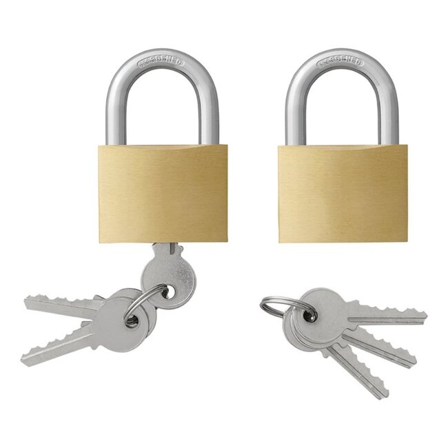 ProPlus Hangslot - Messing - Inclusief 3 sleutels - 50 mm - Goud en zilver