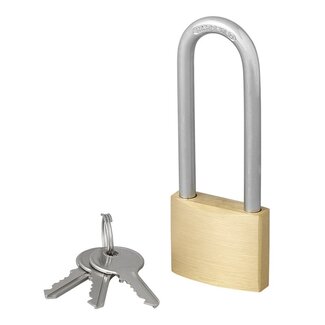 ProPlus Hangslot lang - messing - 40 mm - inclusief 3 sleutels