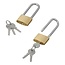 ProPlus Hangslot lang - messing - 40 mm - inclusief 3 sleutels
