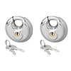 Pro Plus Discusslot - Rond Hangslot - Ø 70 mm - Gelijksluitend- 2 stuks - blister Pro Plus Discusslot - Rond Hangslot - Ø 70 mm - Gelijksluitend- 2 stuks - blister